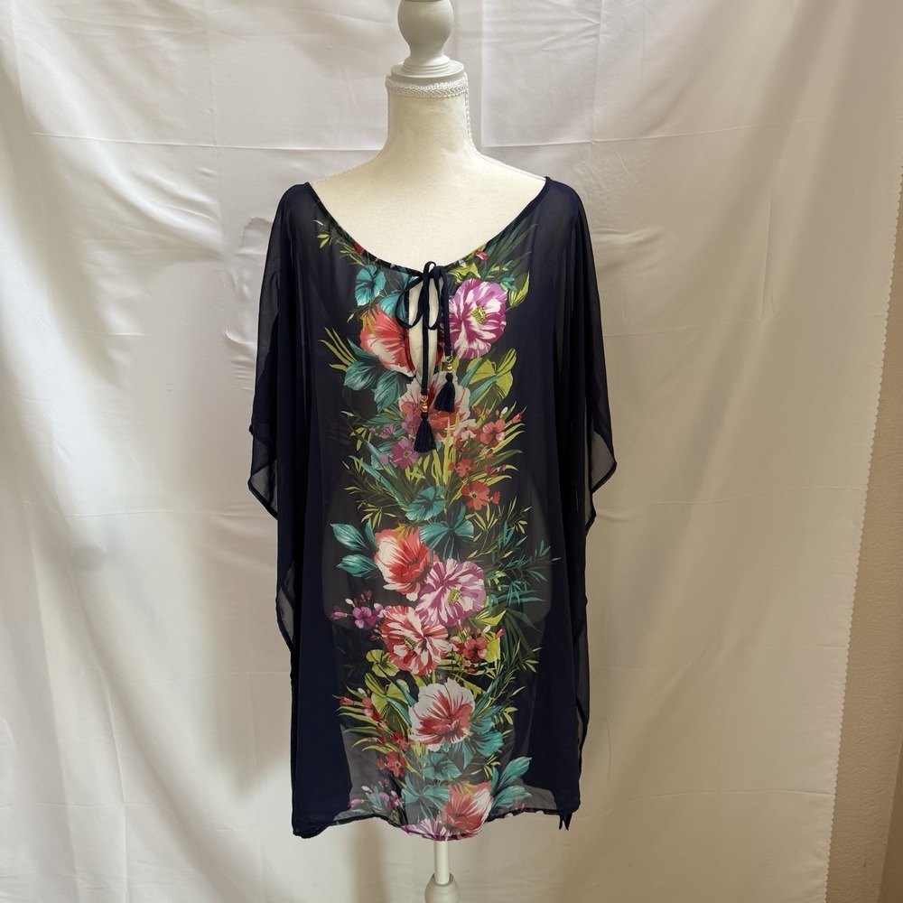 Tommy Bahama Womens Swim‎ Cover Up Size L/XL Floral Tropical Vacation Cruise